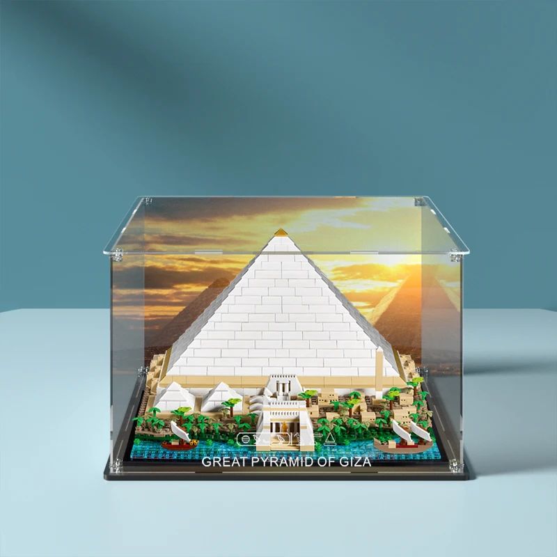 Acrylic Display Box for Lego 21058 Great Pyramid of Giza Dustproof Clear Display Case (Lego Set not Included）