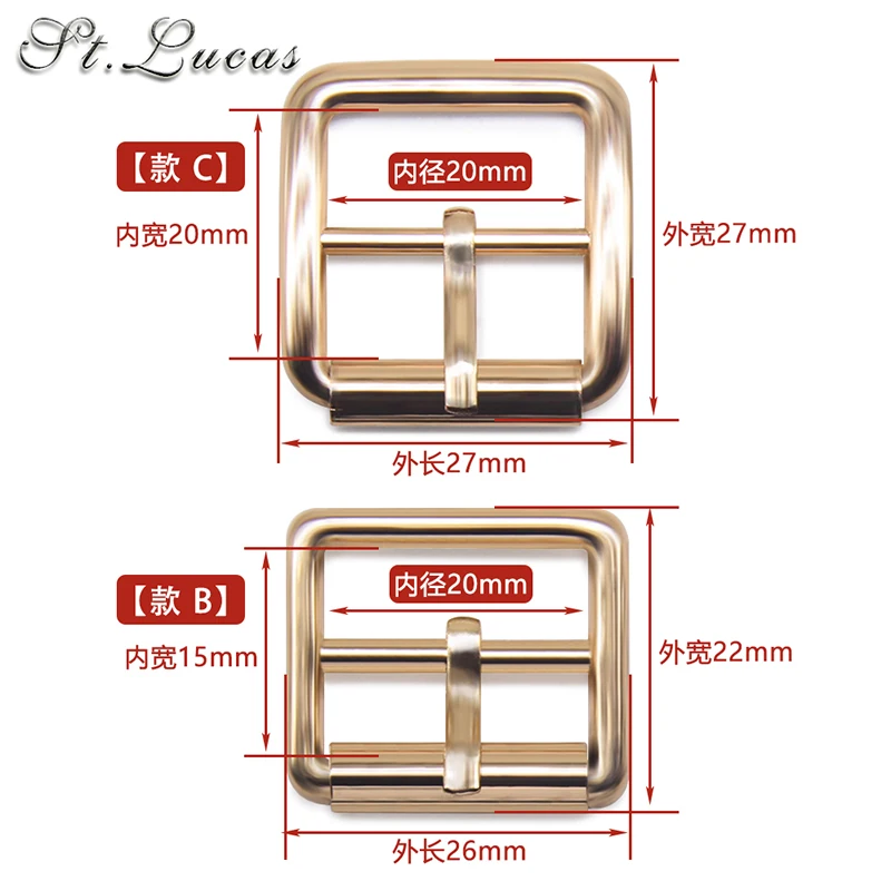 New 20pcs/lot 20mm(0.8in) gold silver bronze iron pipe Square alloy metal shoes bags Belt Buckles DIY sew accessory