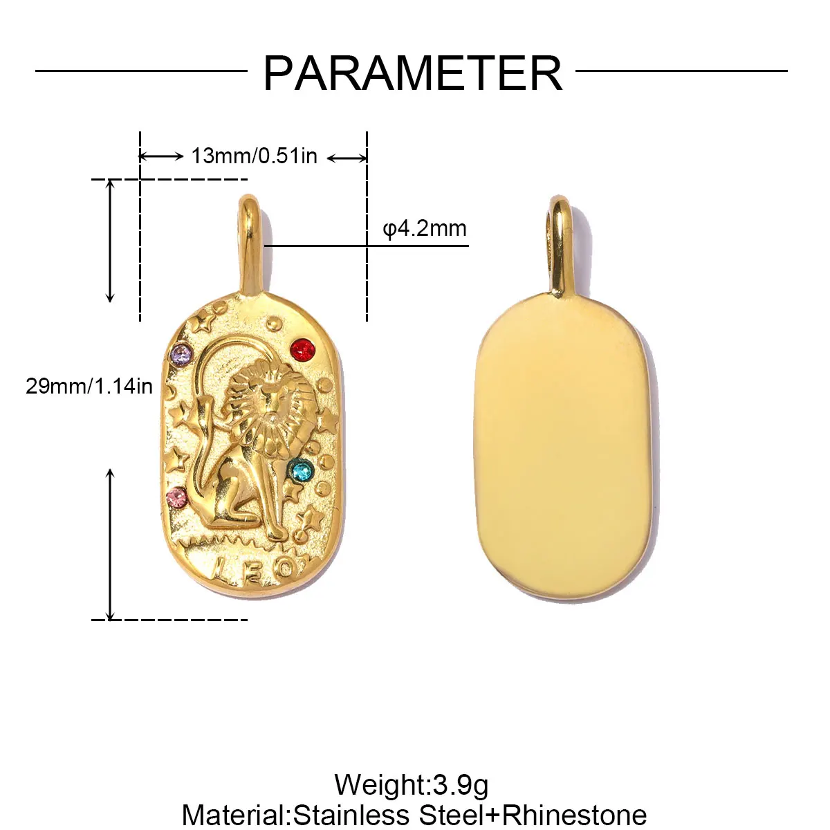 

3Pcs/Lot Stainless Steel Oval Twelve Zodiac Charms Rhinestone Constellations For DIY Jewelry Making Accessories Wholesale