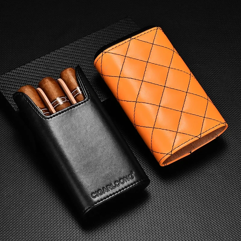 

Travel Portable 3-pack Humidor High-end Three-pack Cigar Case Mainland China Cigar Holder