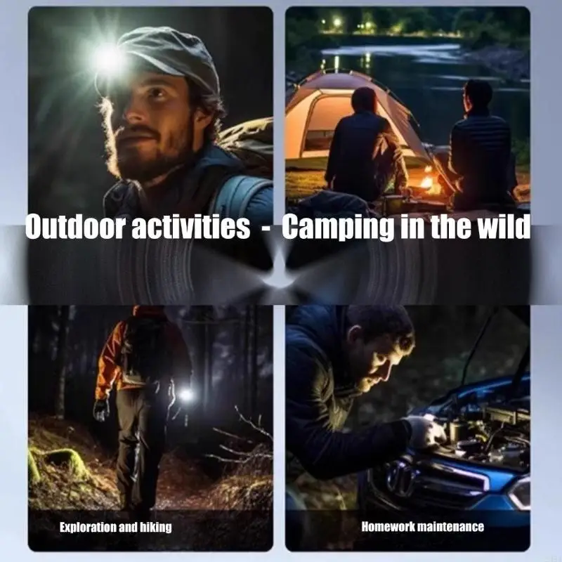  Multifunctional Pocket Flashlight Hat Clip Lamp Double Light Source Work Lamp for Camping Hiking Emergency Flashlight