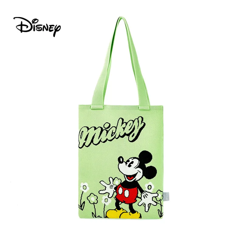 Disney New Green Mickey Shoulder Tote Bag Large Capacity Shoulder Bag