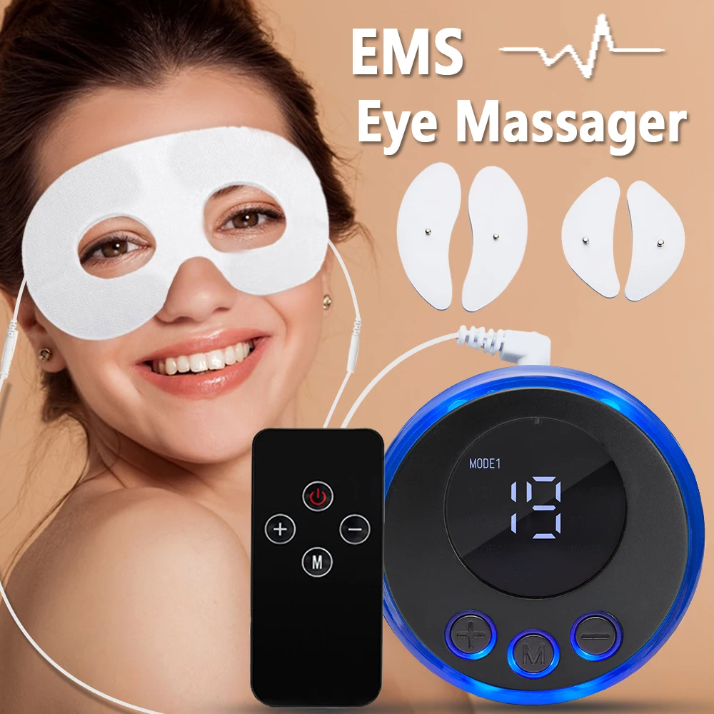 Massage elétrico ems para beleza dos olhos, estimulador muscular, levantamento facial, antirrugas, cuidados com a pele, olheiras, alivia a fadiga