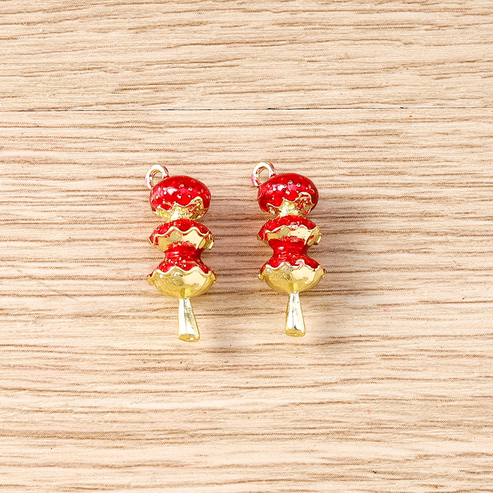 Tusember 5 Stück Emaille-Gemüse-Anhänger Pilz Karotte Aubergine Mais Paprika Charms Perlen Passend für Original-Armband DIY Schmuck – Detail 13