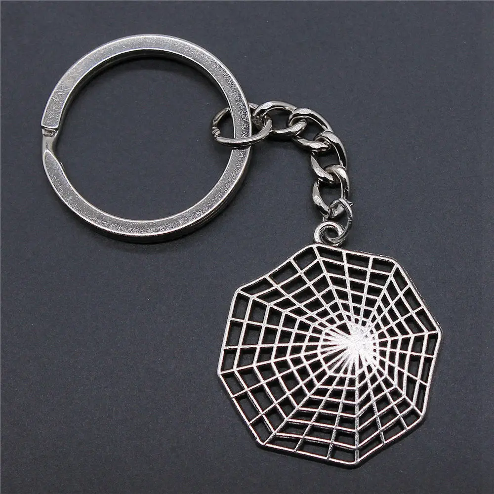 1pcs Spider Cobweb Keychains women diy accessories jewelry making supplies supplies Ring Size 28mm