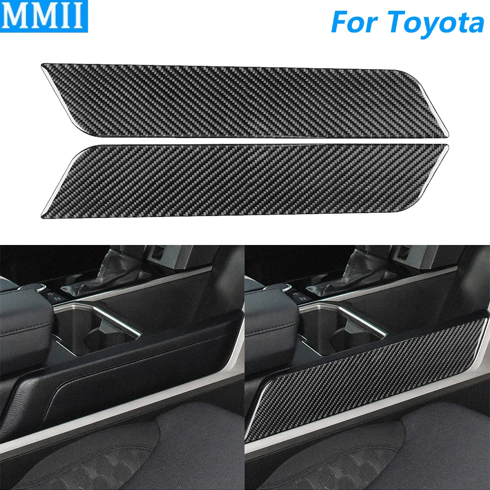 

For Toyota Tundra Sequoia 2022-2025 Carbon Fiber Central Gear Shift Cup Holder Both Side Panel Cover Car Accessories Sticker