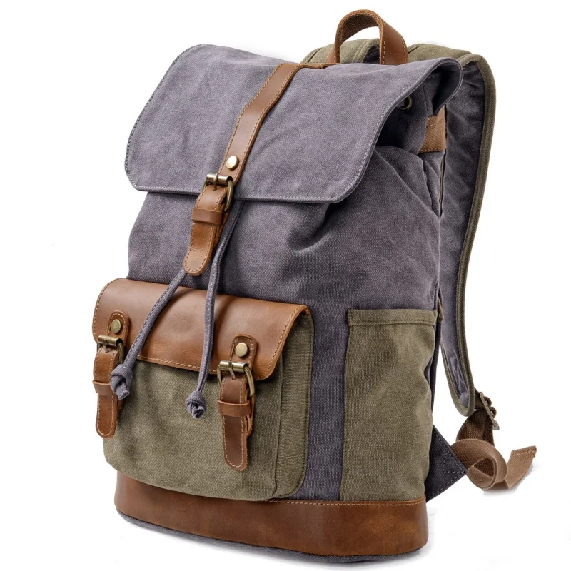 Retro Men's Backpacks Large Capacity Canvas School Rucksack Outdoor Travel Hiking Sport Bag College Student Daily Laptop Daypack