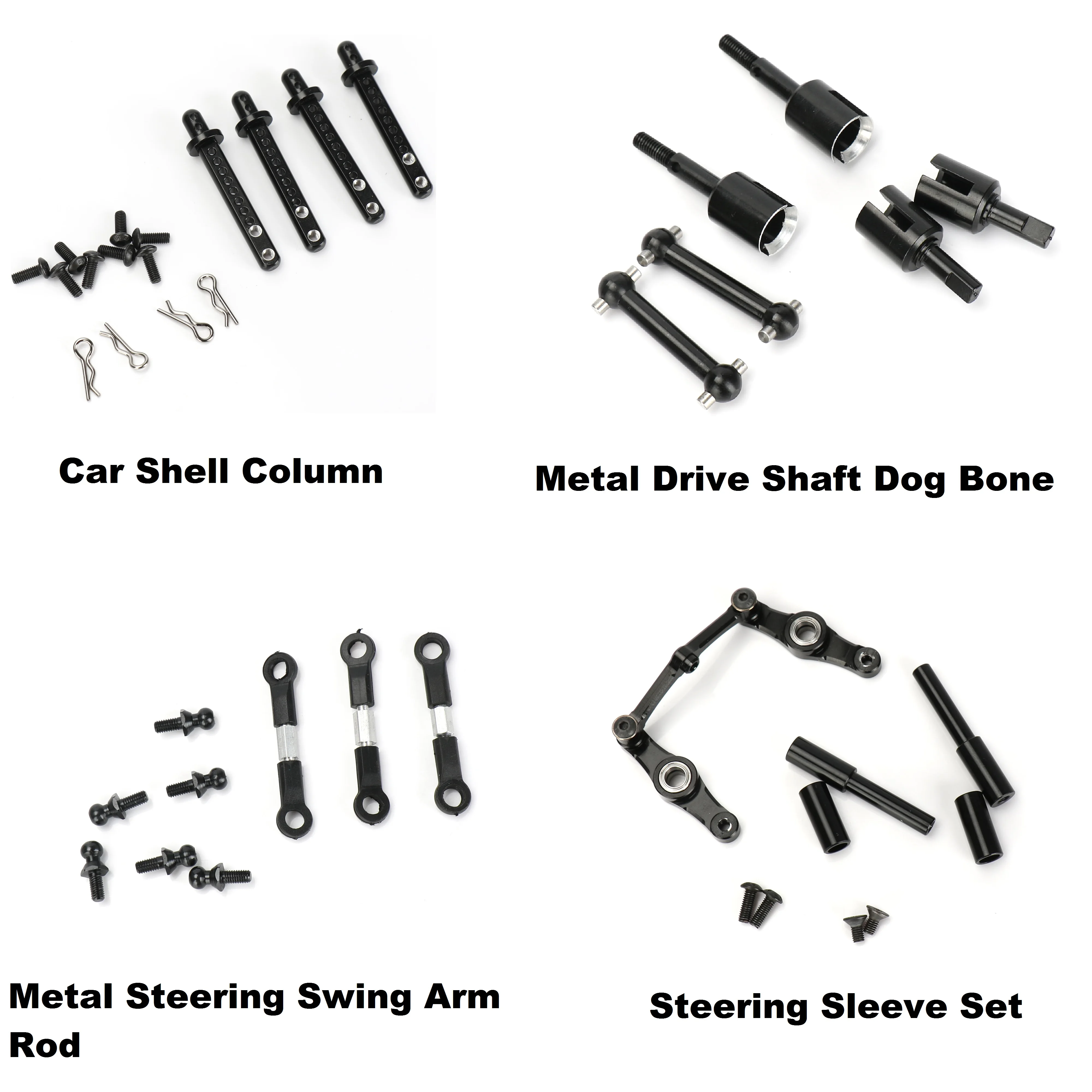 Metal Modification Accessory Kit Suspension Arms Steering Knuckle Set for Tamiya TT01 TT-01 1/10 RC Car Upgrade Parts