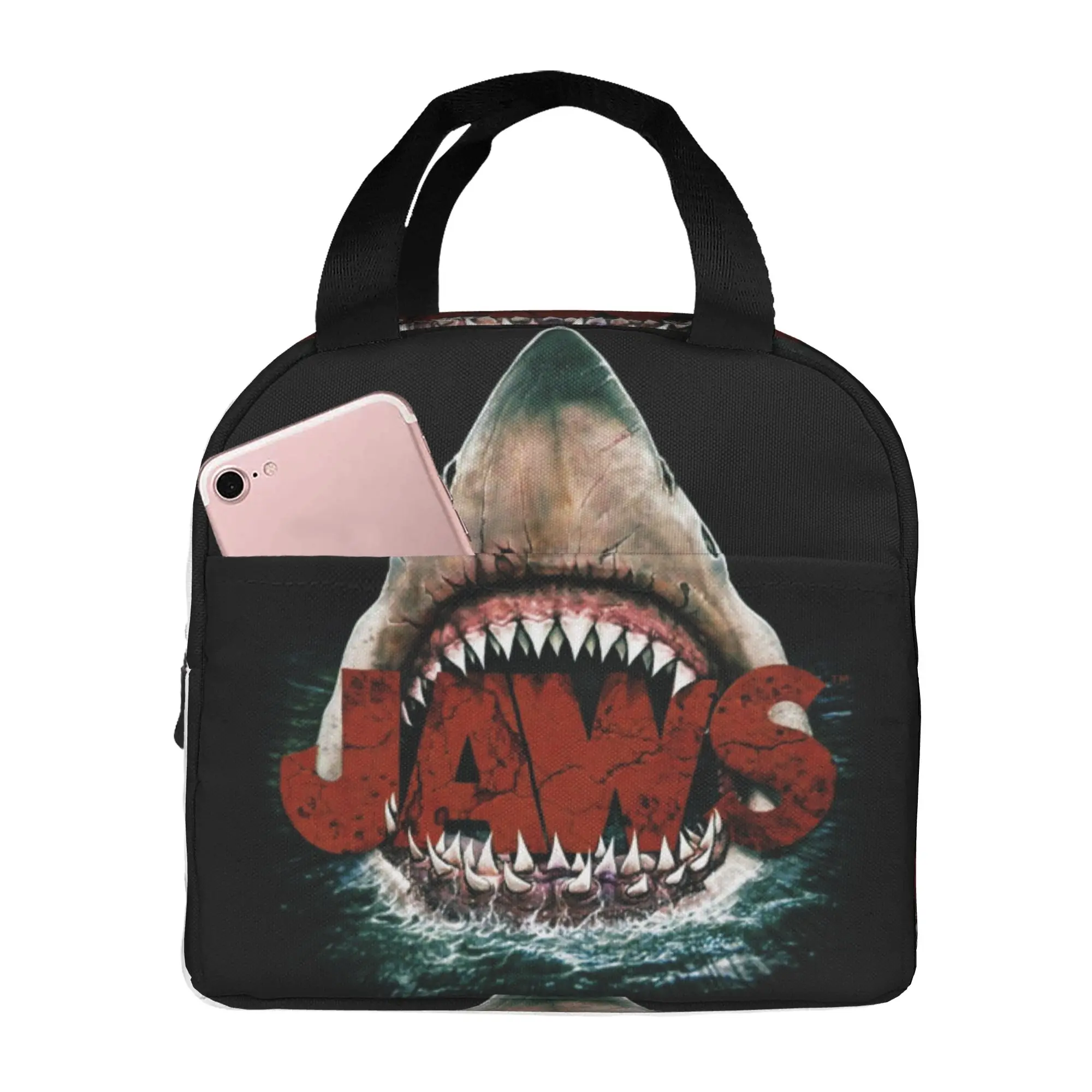 J-Jaw-Shark Insulated Lunch Bag for School Office Thriller Film Portable Cooler Thermal Lunch Box Women Men