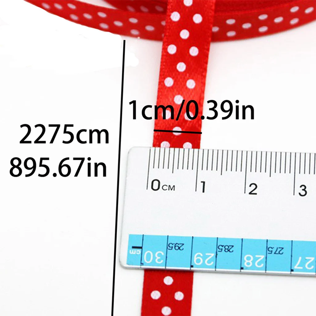 (25 yards/roll) 10mm dots printed cartoon satin ribbon gift wrap decoration ribbons