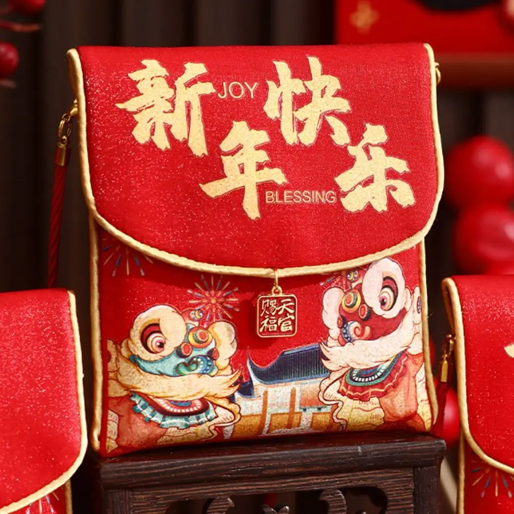 Bolsas de dinero, sobres rojos tradicionales de Año Nuevo, bendición Hongbao, buenos paquetes rojos de la suerte, bolsa de dinero de la suerte china de tela, adicional