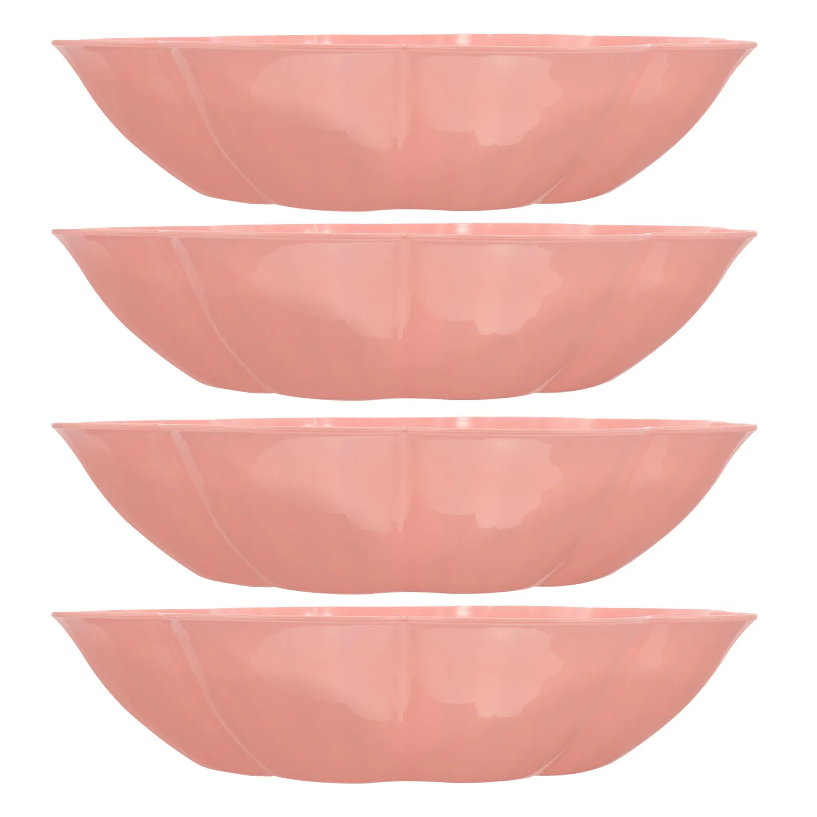 4Pcs Plum Blossom Design Fruit Plate Set Thick Premium PP Plastic Non-Toxic Eco-Friendly Snack Tray Salad Dish Dried Fruits