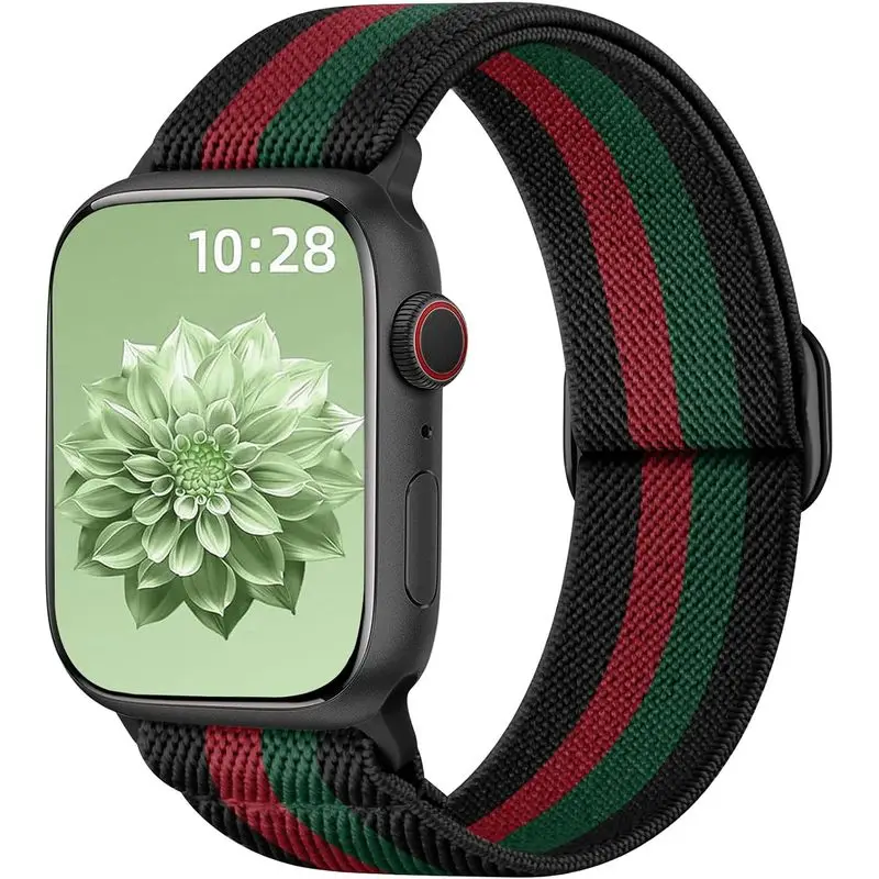 Stretchy Nylon Loop Band for Apple Watch, Sport Ankle Arm Wrist Strap Correa for iWatch Series11-1 SE Ultra 3 2 1, 38/40/41/42/4