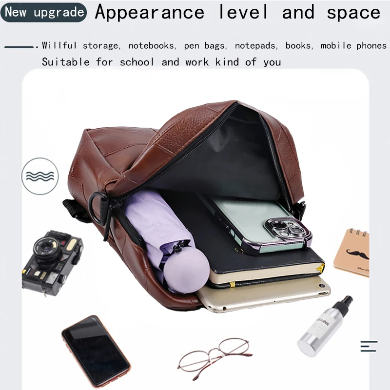 حقيبة ظهر جلدية ناعمة متعددة الاستخدامات وخفيفة الوزن وعصرية للرجال والنساء، حقيبة ظهر للسفر مع أشرطة كتف قابلة للتعديل #3