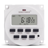 SINOTIMER 1 Second Interval Power Supply 7 Days Weekly Programmable Digital Electronic Lighting Daily Timer Switch