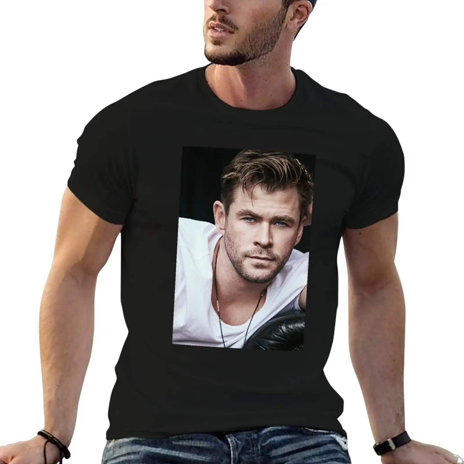 chris hemsworth T-Shirt Casual Daily Wear Short Sleeve Top