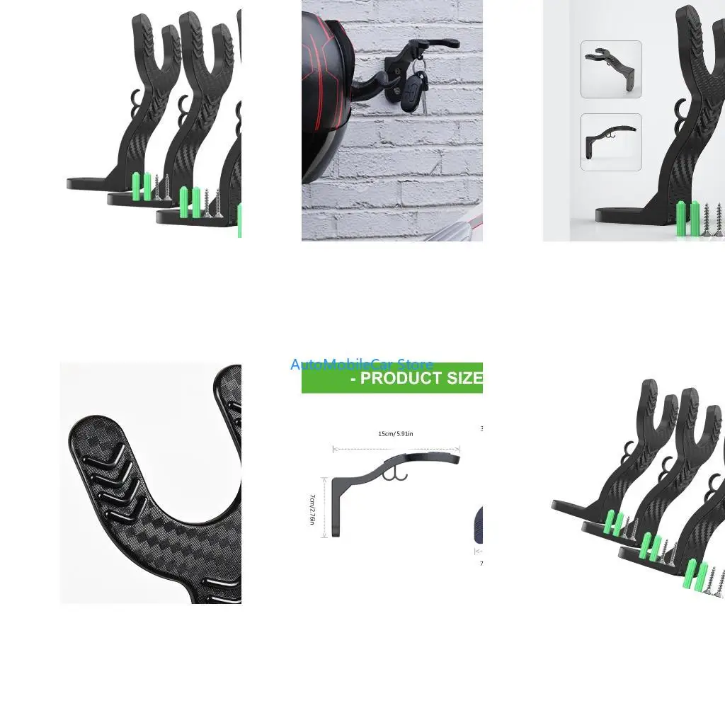 G8TE Anti Scratch Motorcycle Helmets Wall Hook Holder Rack for Garage Office Vertical