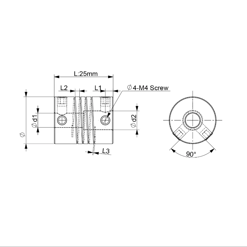 D19L25 Aluminum Z Axis Flexible Coupling 3mm 4mm 5mm 6mm 6.35mm 8mm 10mm For Stepper Motor Coupler Shaft Couplings 3D Printer