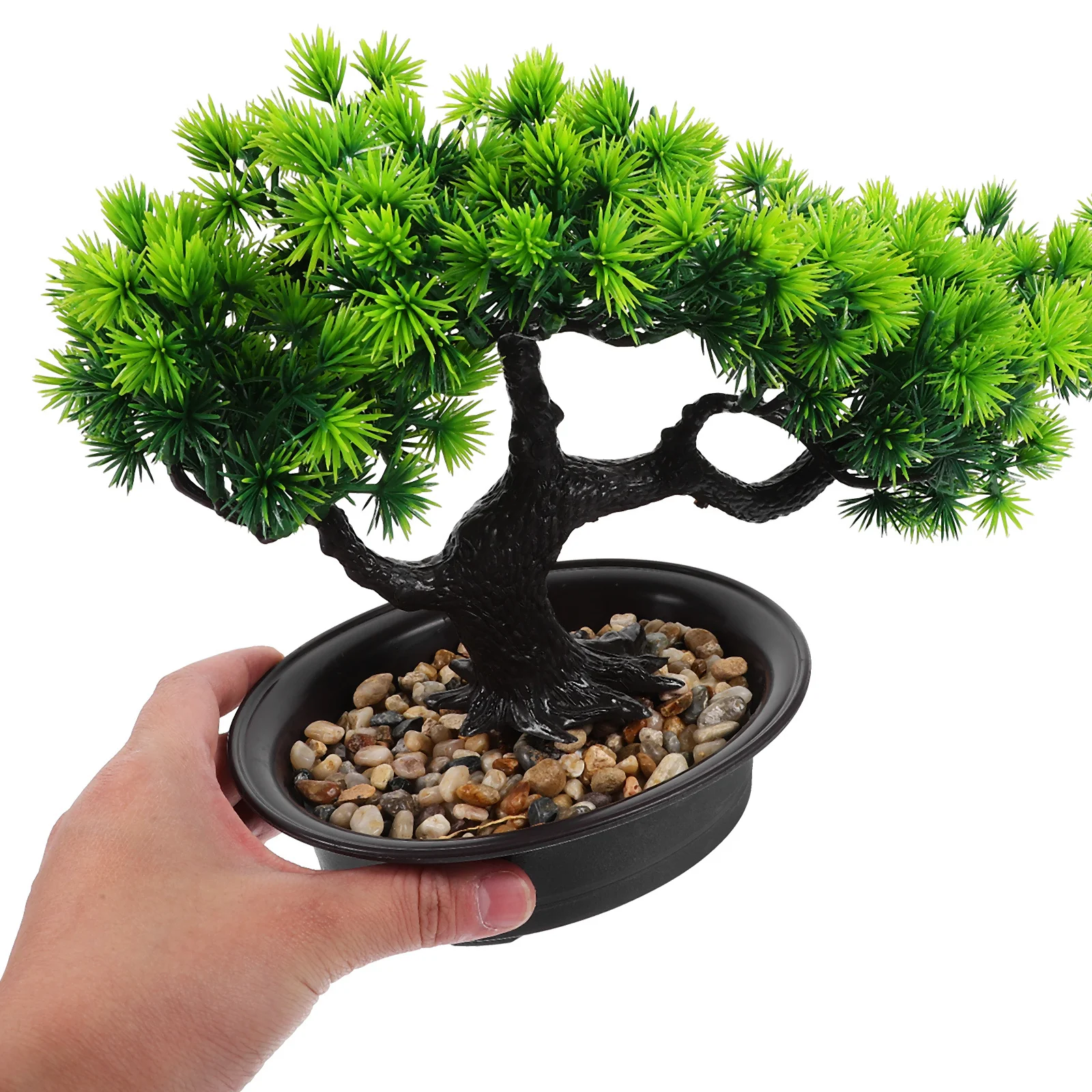 

Fake Pine Tree Artificial Bonsai Realistic Simulation Plant Desktop Decor For Home Office Table Cabinet Resin Ornament