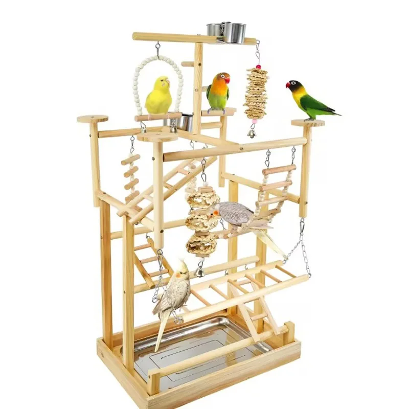 

Large Solid Wood Game Stand Parrot Stand Bird Supplies Bird Climbing Stand Set Bird Toy Training Ladder