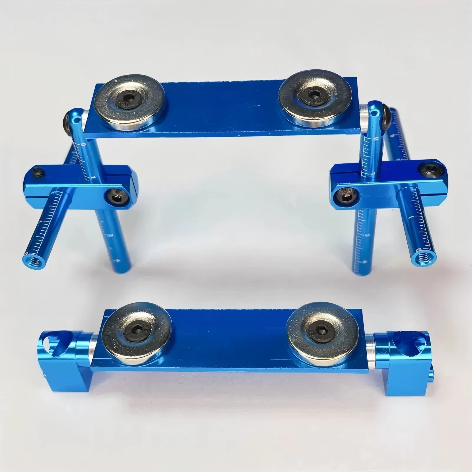 Upgraded Aluminum Magnetic Concealed Body Shell Mount with Ruler Scale Adjustable for Tamiya TT01 TT02 RC Car - Upgrade Accessor