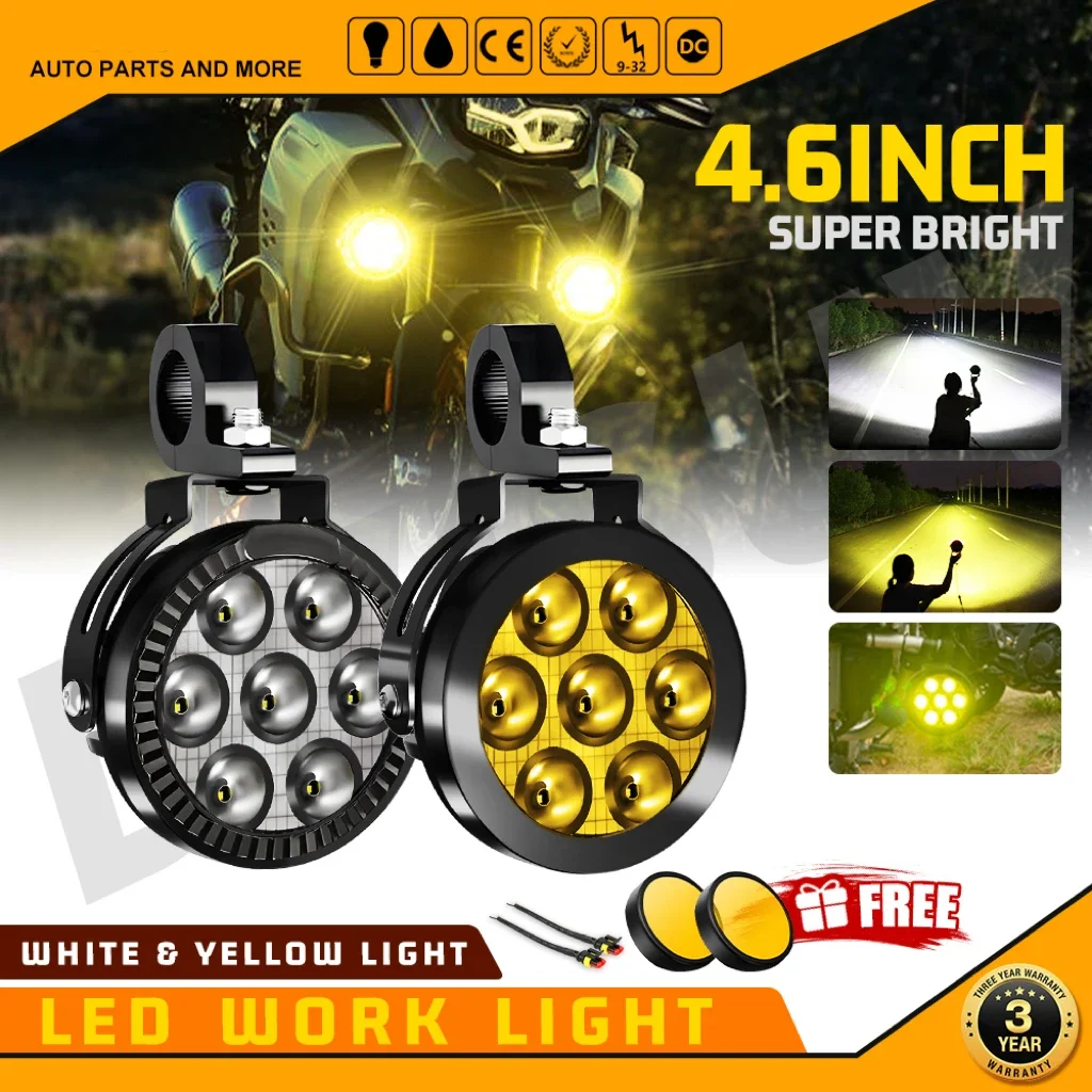 

HAOLIDE 5inch Led Driving Light 6000k White 3500k Amber Strobe Flash Spotlight Fog lights for BMW R1200GS R1250GS F800 F850 F900