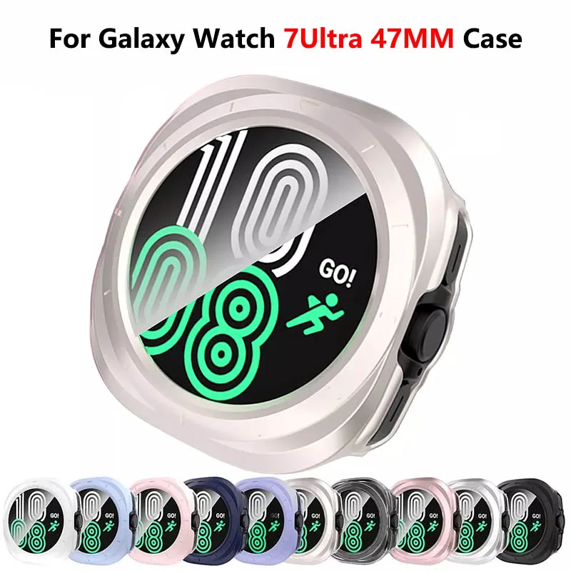 Закаленное стекло + чехол для Samsung Galaxy Watch 7 Ultra 47 мм, полноэкранная защита, защитный чехол-бампер для Galaxy 7, аксессуары