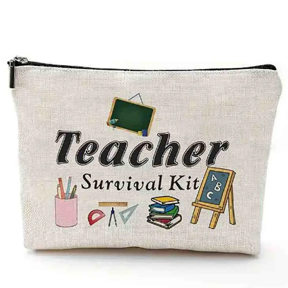 Portable Waterproof Teacher Survival Kit Graduation Gifts Travel Makeup Bag Teacher Appreciation Makeup Organizer