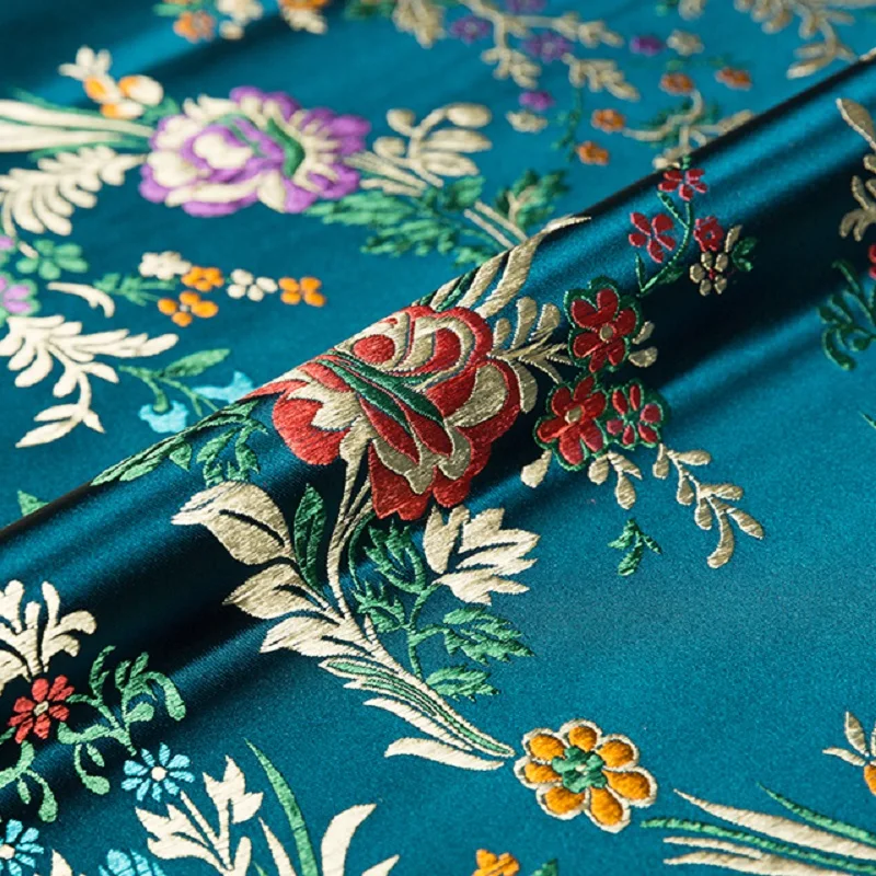 For Sewing Cheongsam and Kimono Material for DIY Pattern Fabric Flower Fabrics Brocade Jacquard Satin Fabric Other Fabric Warp