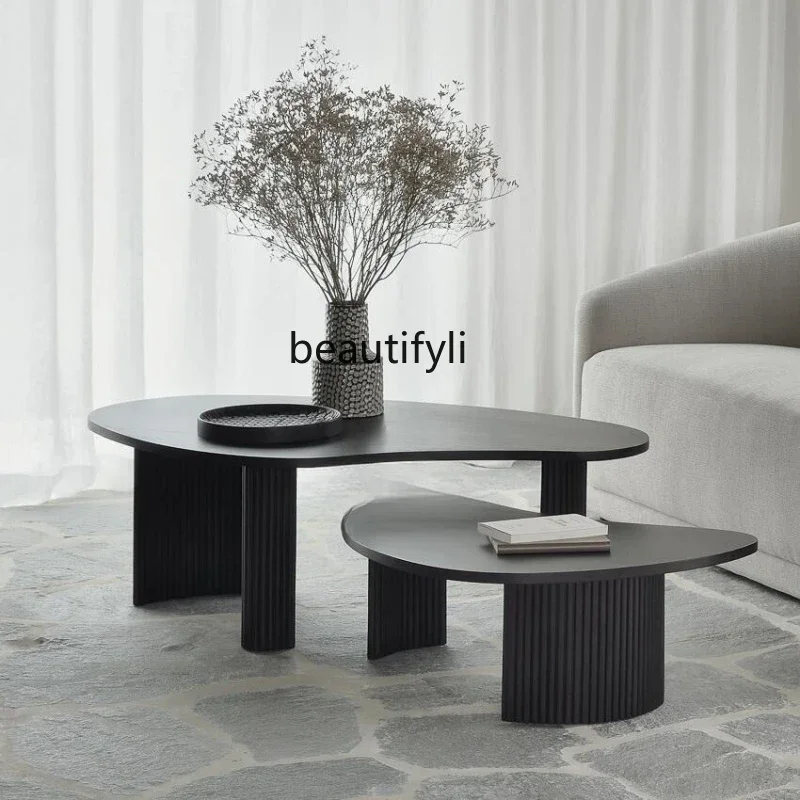 07 الحد الأدنى طاولة القهوة الخفيفة الفاخرة الحديثة غرفة المعيشة مزيج بسيط غير النظامية طاولة القهوة الشاي #3