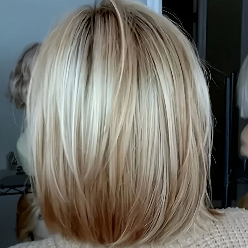 

Gradient brown mixed color bob chemical fiber synthetic women's wig, breathable wig accessories suitable for daily outfits