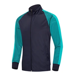 Abrigo de retazos de entrenamiento con cuello levantado para hombre, chaqueta transpirable para correr, deportes al aire libre, senderismo, fútbol, Jersey de moda