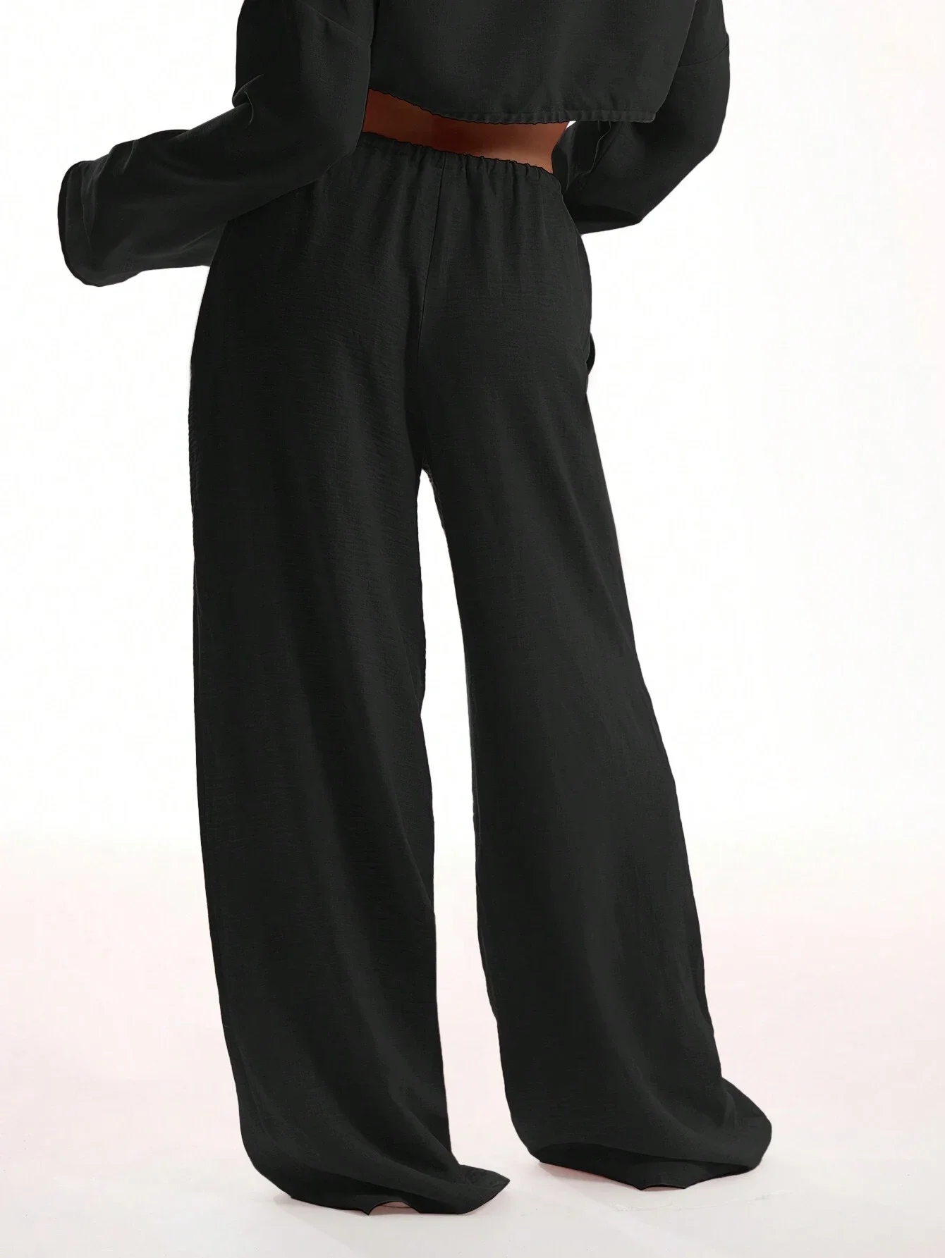 

Широкие брюки с завязками спереди, имитирующие лен, для повседневной носки, пляжа и летнего отдыха