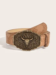 Neutral wind Niutou buckle printing belt