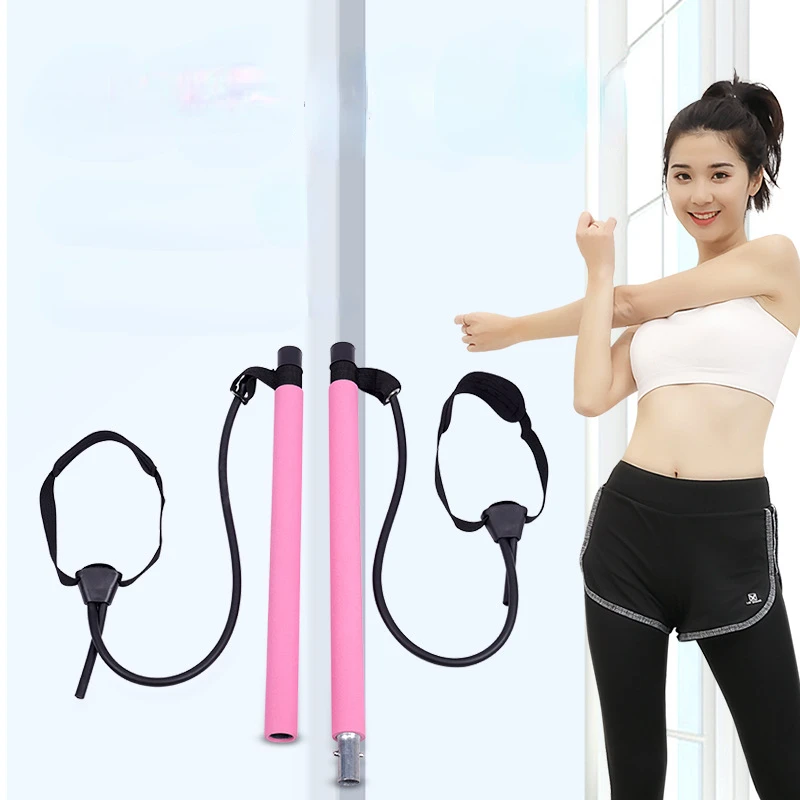 

Fitness Stick Elastic Rope Yoga Fitness Equipment Multi-part Can Be Practiced At Home Adjustable Pedal Telescopic Pilates Stick