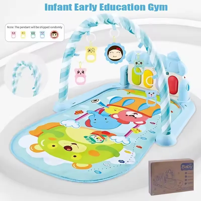 Tappetino da gioco per calcio e palestra per bambini Lay & Play 3 in 1 Fitness Musica e luci Divertente tappetino per attività di pianoforte Giocattoli per neonati Ragazza Ragazzo