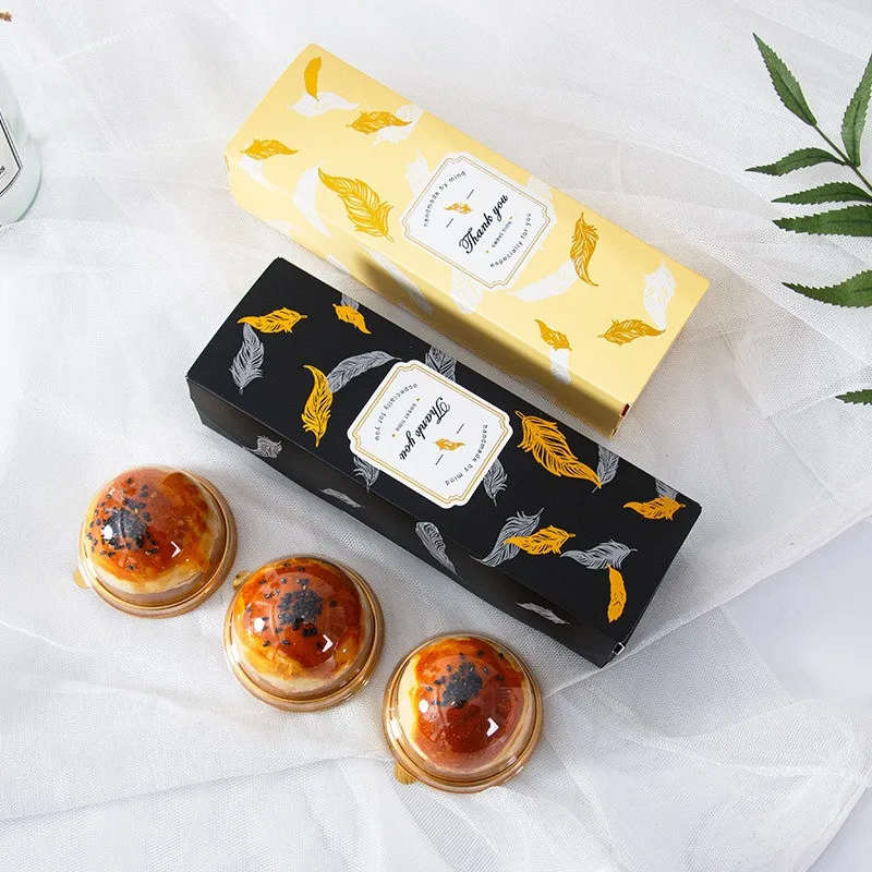 

5Pcs Mid Autumn Festival Gift Long Boxes Snowflake Pastry Egg Yolk Crispy Packaging Box For 3pcs 80g Mooncake