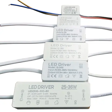 Le conducteur de courant constant AC85-265V 1w 3w 4w 7w 8w 12w 15w 20w 18w 24w 25w 36w LED pilote 300mA a amissié le module d'alimentation d'énergie