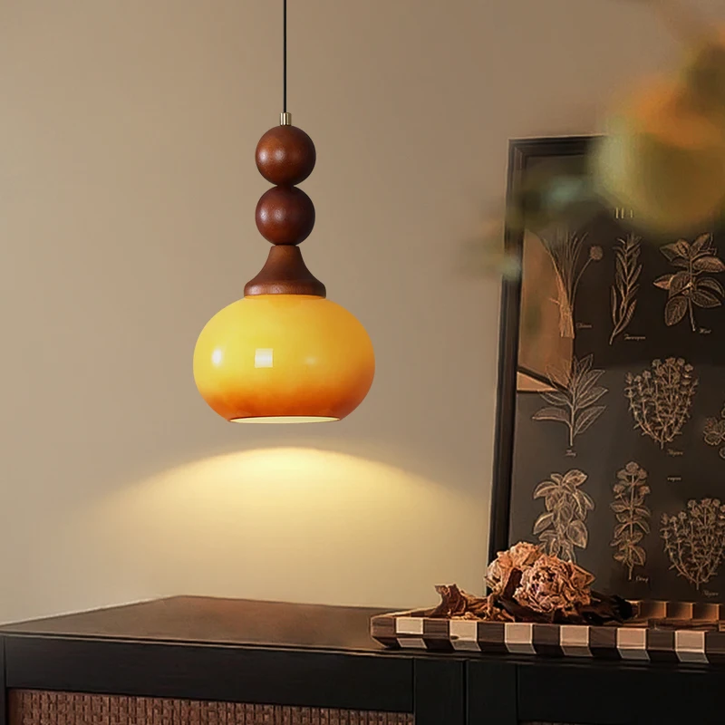 

Bedside chandelier, medieval South Sea style, French vintage American designer, solid wood, master bedroom, eye protection