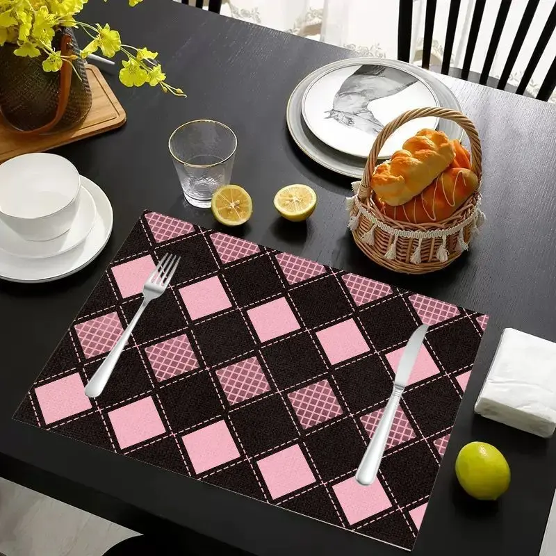 VIKAMA 2/4/6Pcs Sweet Cool Academy Style Mat Waterproof Anti Slip Tableware Mat Kitchen Dining Home Decor