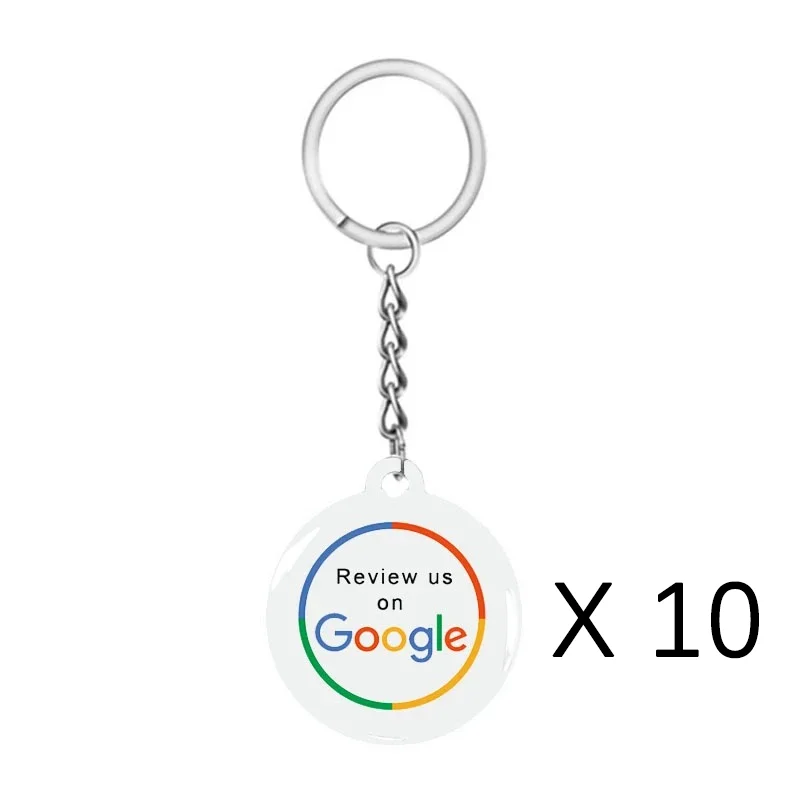 Universeller NFC-Epoxy-Schlüsselanhänger für Google-Bewertungen, Facebook, Instagram für iPhone/Android, URL-Link zum Tippen, Social-Business-Bewertungskarten