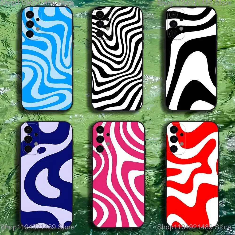

High-End Lrregular Stripes Phone Case For Samsung S25,S24,S21,S22,S23,S30,Ultra,S20,Plus,Fe,Lite,Note,10,9,5G Black Cover