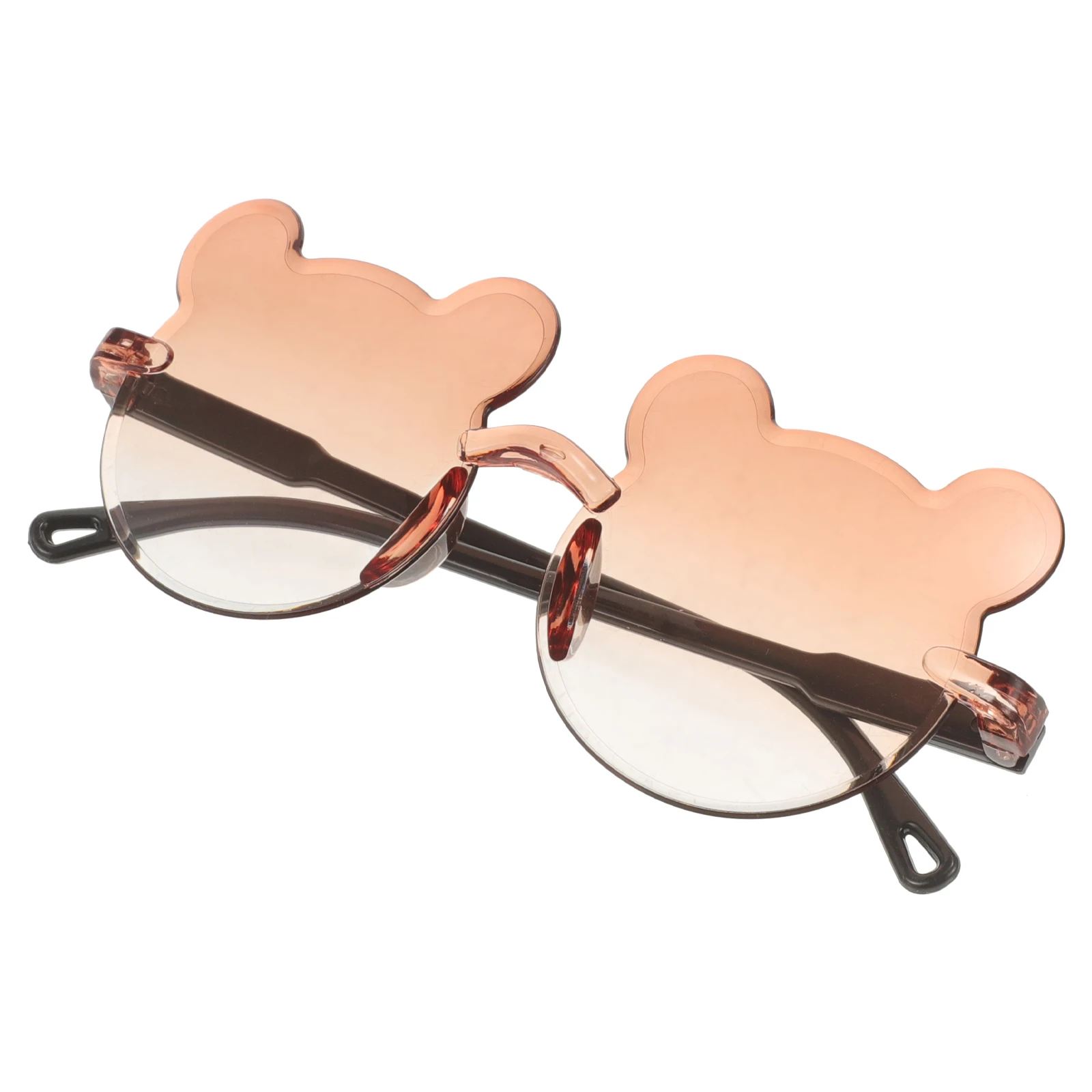 

Kids Sunglasses Frame Double Tea Lens UV400 Protection Lightweight Fashion Novelty Party Prop Decor Cartoon Bear