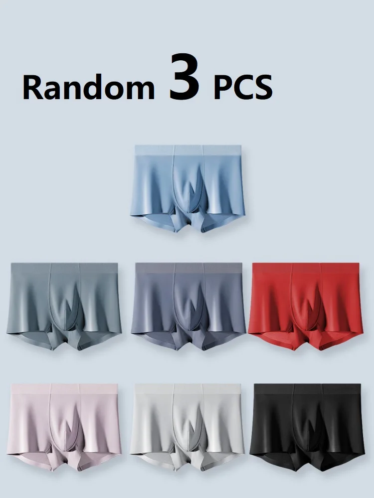 

Random 3 Pack Seamless Modal Men Underwear, Soft Comfort Sweat Wicking Boxer Shorts