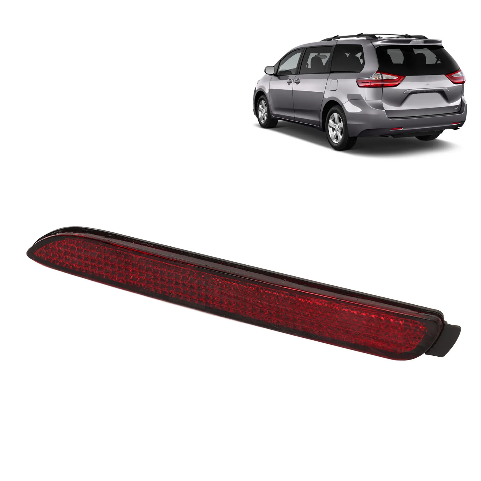 

Отражатель заднего бампера, водонепроницаемый задний боковой красный объектив, отражатель бампера, замена для Toyota Sienna 2011-2017