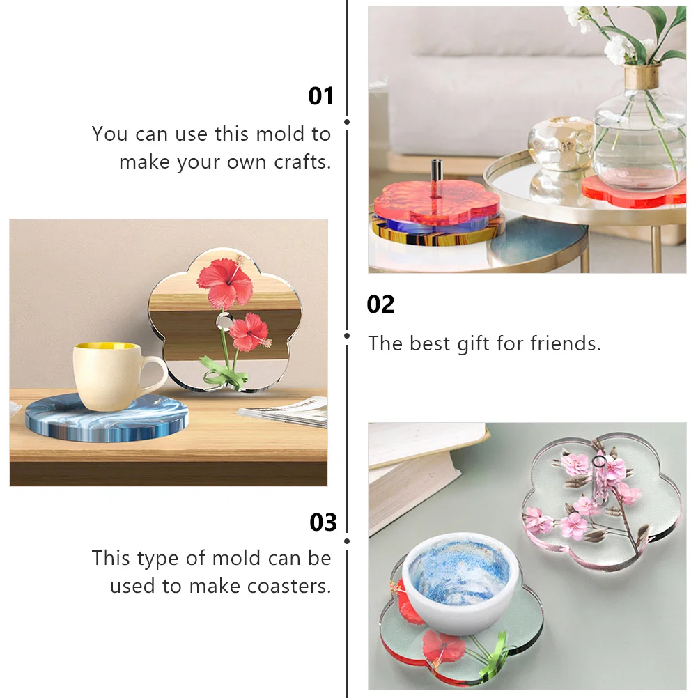 

1Set DIY Flower Coaster Molds Premium Silicone Material Safe Odorless Handmade Craft Mold Coaster Making Mold Reverse Mould