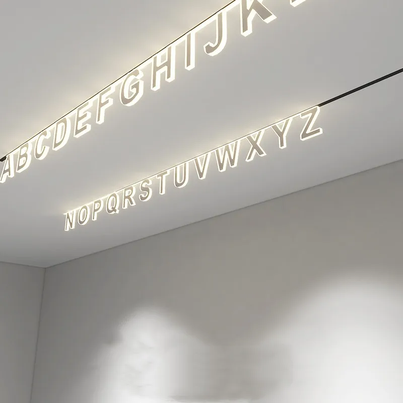 Modern Recessed Letter Magnetic Track Lights LED Lamp Magnetic Rail Ceiling System Indoor Track Lighting Spot Rail Spotlights