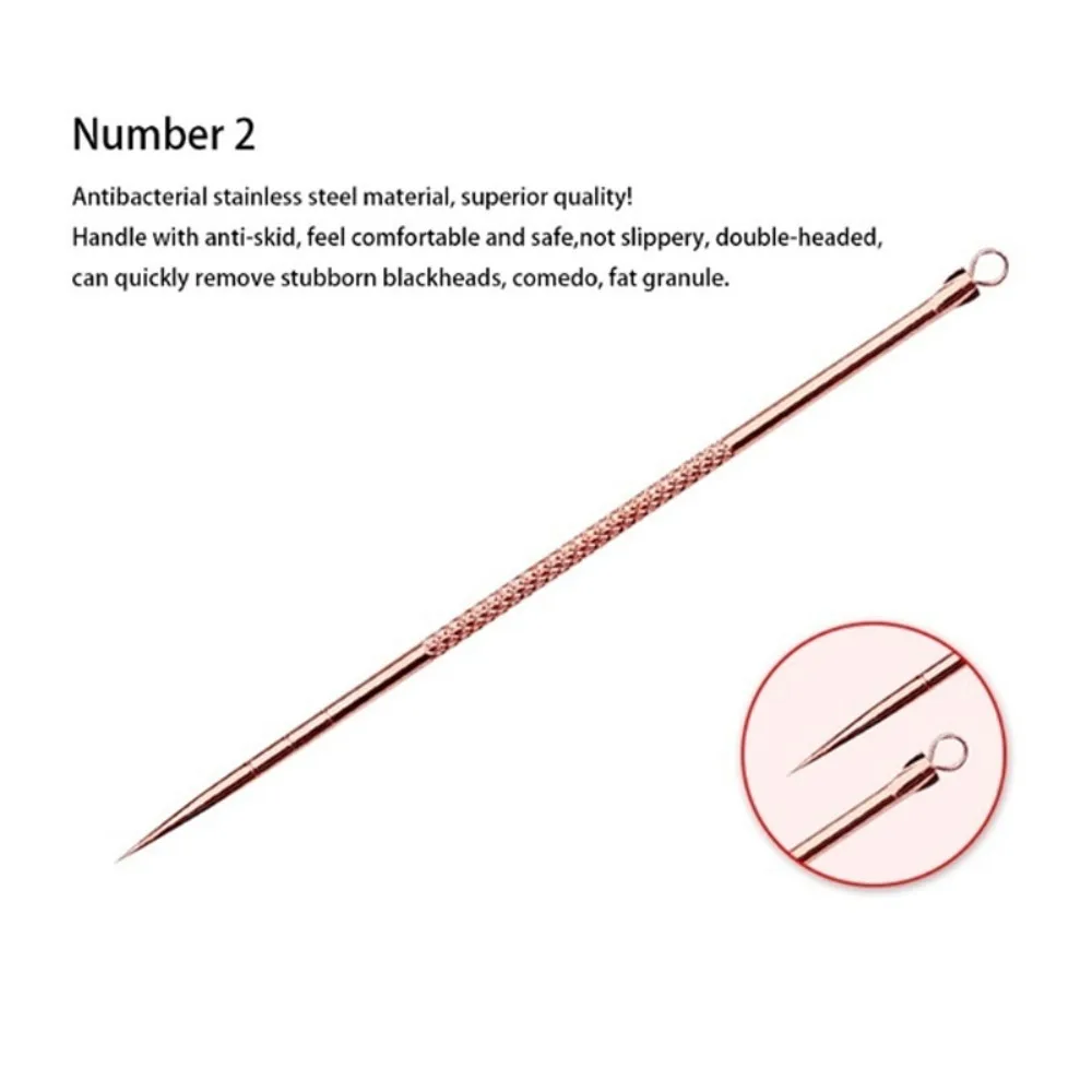 Grattage et fermeture Salon de beauté nettoyant en profondeur pince à points noirs dissolvant de boutons aiguille d'acné 4x Kit d'outils pour enlever les points noirs