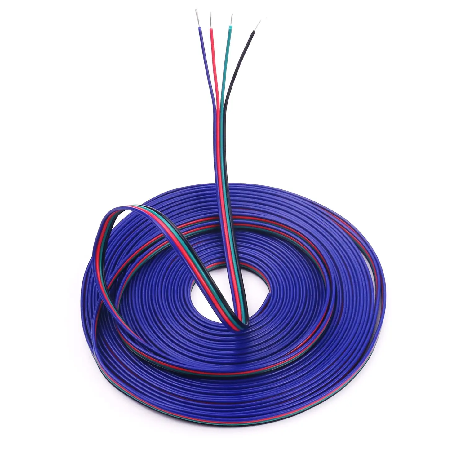 4PIN RGB Wire Conductor Cords 22AWG 5M 10M 50M 100M Extension Cable LED Welding Wire Tinned Copper For 3528 5050 RGB LED Strip