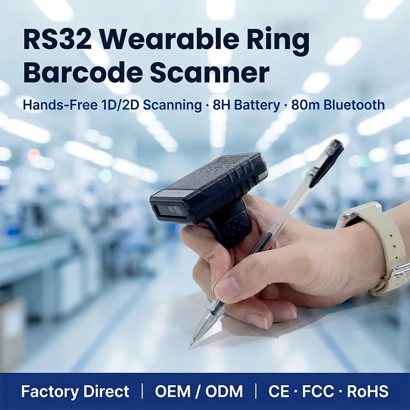 Wearable Barcode Reader Bar Code Scanner  Portable Wearable Barcode Scanner Wireless 2d Qr Barcode Scanner Mini